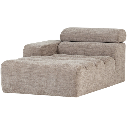 WOOOD chaise longue element arm links Novi - Polyester - Naturel Melange - 86x109x173 - vtwonen shop