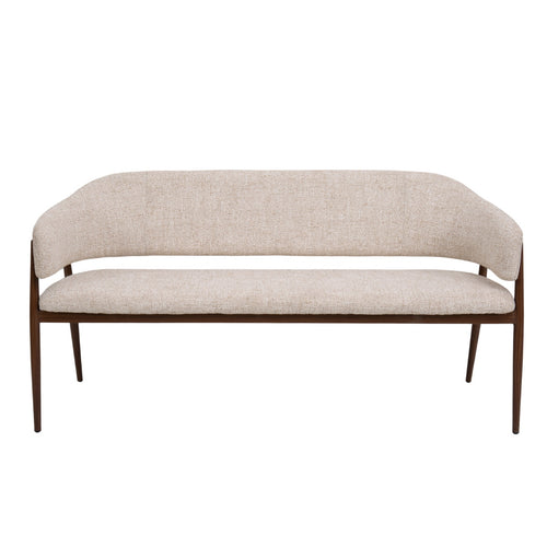 DÉJA Living Eetkamerbank Dénia - Beige/Walnoot - 200cm