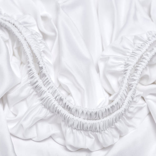 Coco & Cici - Tencel Sateen Hoeslaken 60 x 120 cm - 1 Persoons Beddengoed - Kinderbeddengoed - Lyocell - Hypoallergeen & Extra Zacht - Wit