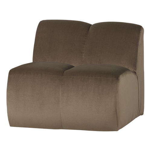 WOOOD 1-zits bank Mojo - Velvet - Taupe - 74x84x97