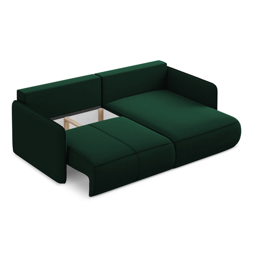 LaMiaSofa hoekbank rechts Palermo - velours - flessengroen - 207x148x86
