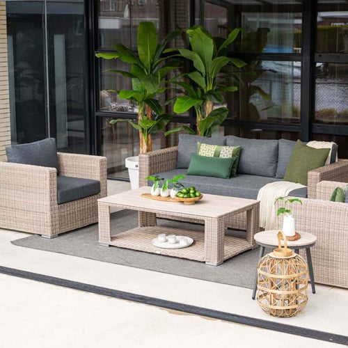 Garden Impressions loungeset Tennessee 4-delig vintage willow - texfiber