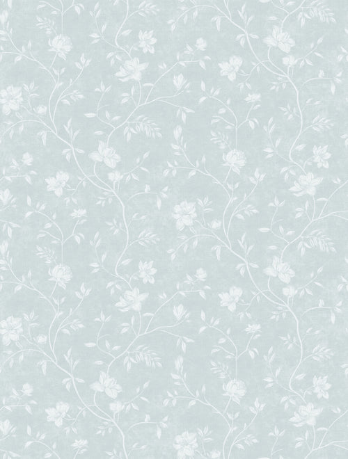 Sanders & Sanders behang bloemetjes vergrijsd mintgroen en wit - 53 cm x 10 m - 640193 - vtwonen shop