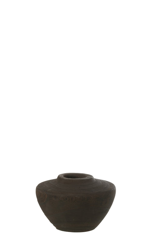 J-Line vaas - hout - zwart - small - 10 cm hoog - vtwonen shop