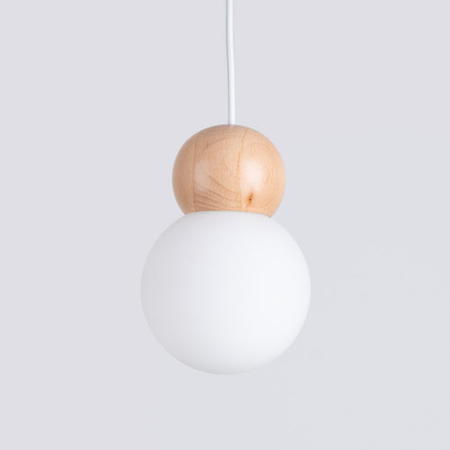 Sollux Lighting Hanglamp PEKKA 1 wit/natuurlijk hout - 11x11x124cm