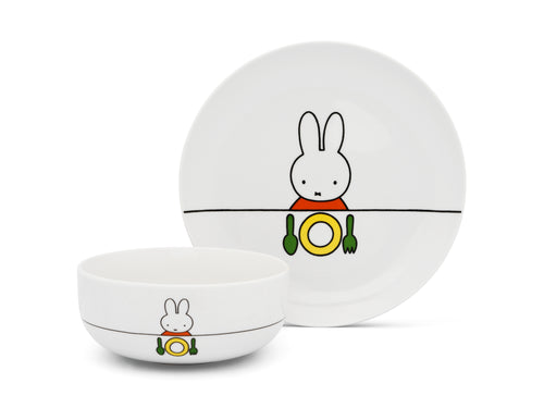 Zilverstad - Kinderservies Nijntje - 6 delig - Porselein/RVS - vtwonen shop