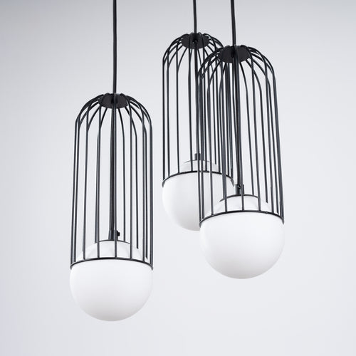 Sollux Lighting Hanglamp BRINA 3P zwart - 34x34x115cm