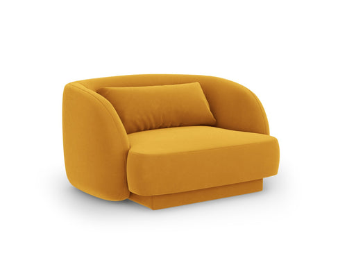 Cosmopolitan Design Fauteuil Tulum flueel, geel - 90x103x70cm