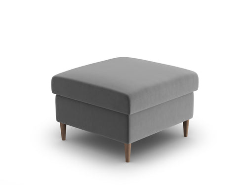 Cosmopolitan Design Poef Kyoto flueel lichtgrijs - 70x70x45cm