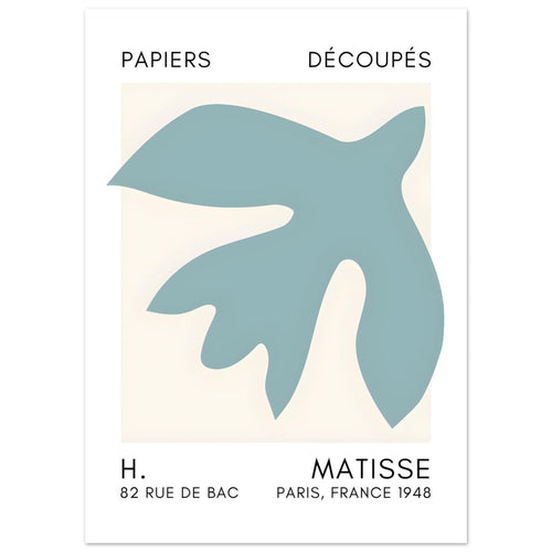 Artfulprints  Matisse – Floating forms turquoise   poster 50x70 cm - vtwonen shop
