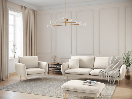 Cosmopolitan Design Bank Vienna 3-zits, boucle, beige - 92x200x95cm