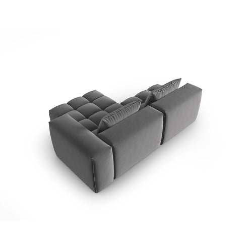 Cosmopolitan Design - Modulaire hoekbank rechts Verona 3-zits, flueel warm grijs - 145x205x70cm
