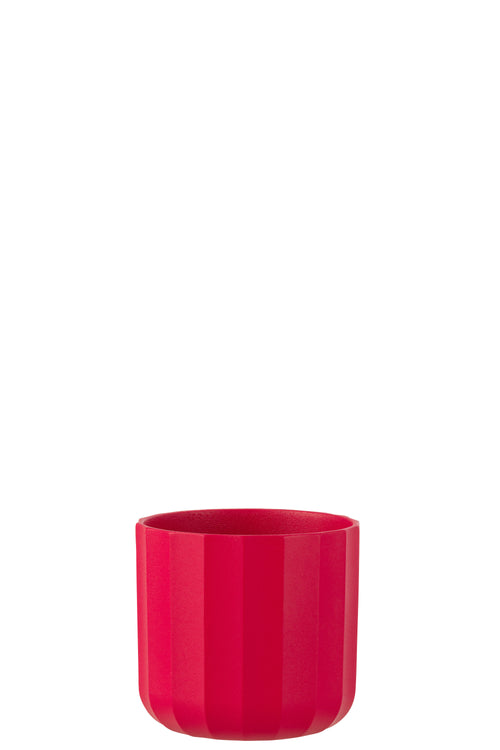 J-Line bloempot Summer - keramiek - roze - small - 3 stuks - Ø 13.5 cm