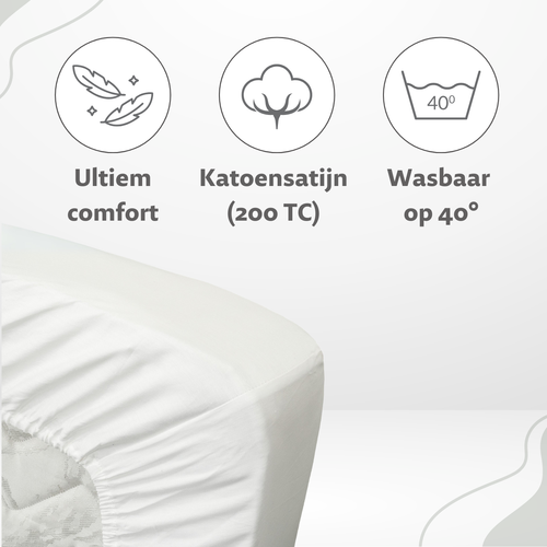 Ten Cate hoeslaken - 100% katoensatijn - 90x200 - naturel