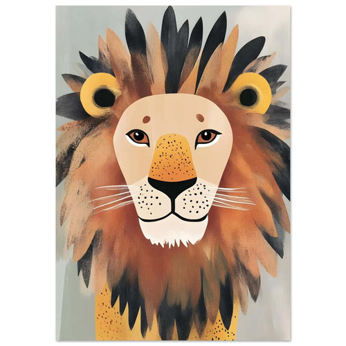 Artfulprints Poster Koning van de jungle   - 30x40 cm - Bruin