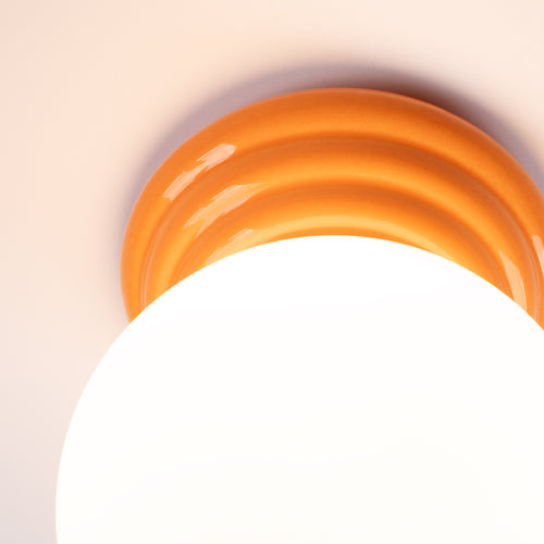 Sollux Lighting Plafondlamp ZORI oranje IP44 - 12x16x12cm