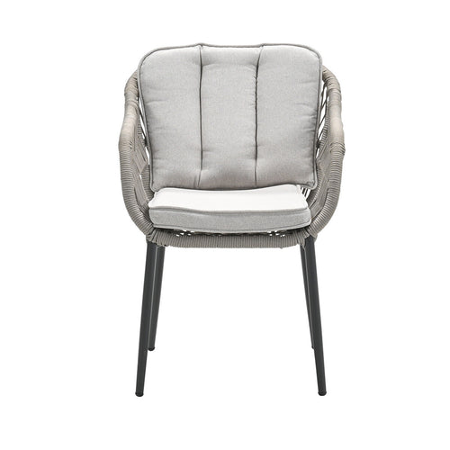 Pescara dining fauteuil - carbon black - rope taupe - desert sand