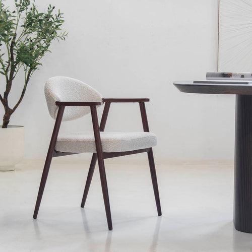 DÉJA Living Eetkamerstoel Karup - Beige/Walnoot - Set van 2 - vtwonen shop