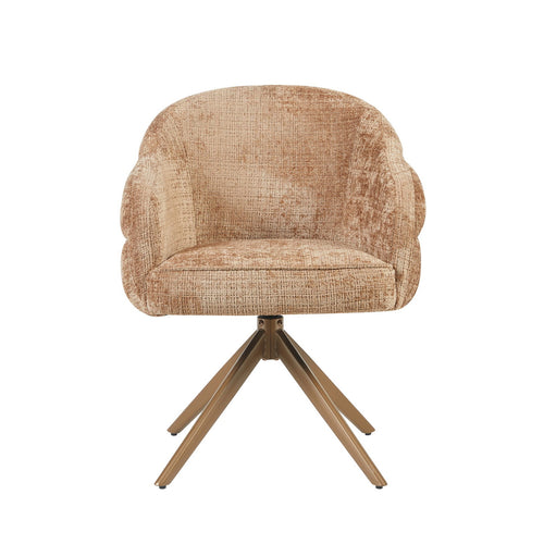 Starfurn Eetkamerstoel Bella - Lichtbruin/Brons - Draaibaar - Set van 2