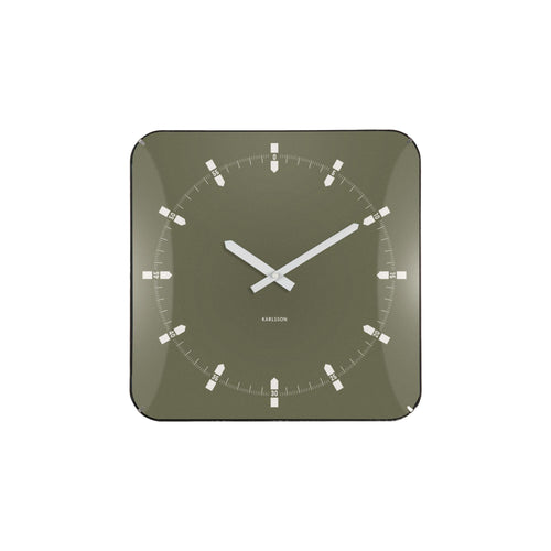 Karlsson wandklok Sucinto Dome Square - groen - Ø35cm