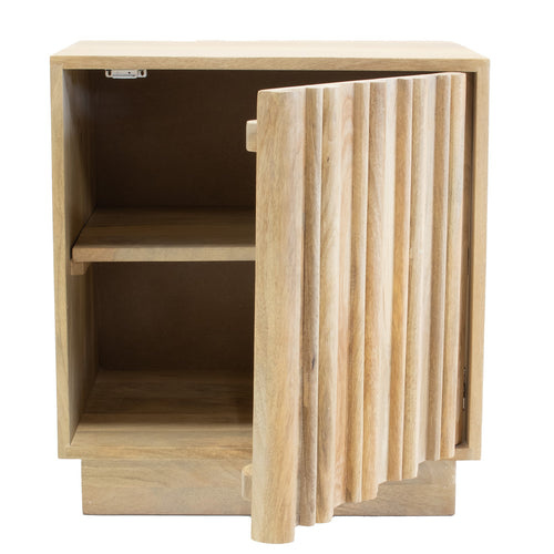 Giga Meubel Nachtkastje Nika - Mangohout - Naturel - 50x40x55cm - vtwonen shop