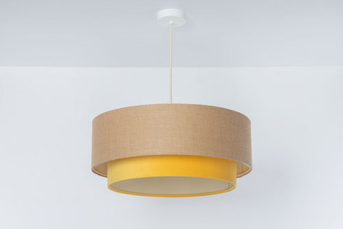 bpskoncept hanglamp Duo - jute & zonnegeel - Ø50 cm