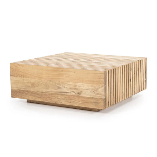 FurniLux Bijzet tafel Tom  - naturel - Mangohout - 90x90x45cm - vtwonen shop
