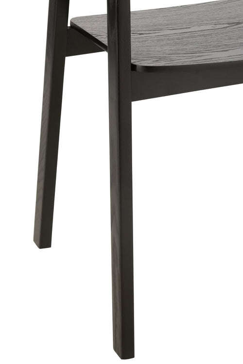 J-Line stoel Naga - essenhout/touw - zwart