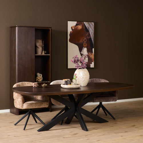 StarFurn Eettafel Madison - Deens Ovaal Bruin/Zwart - 240x110x76cm