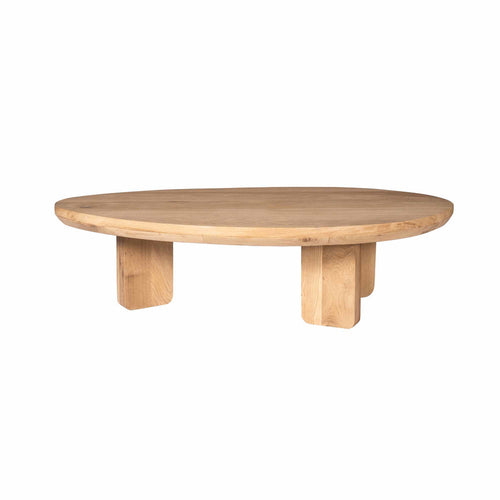 StarFurn Salontafel Zillah - Driehoek Naturel Hout - 130x70x35cm