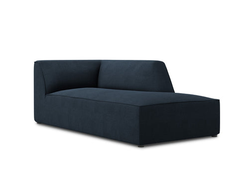 Micadoni rechter chaise longue Ruby structurele stof, marineblauw - 180x93x69cm