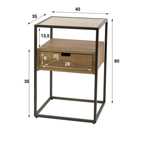 Giga Living Nachtkastje Cassetto - Travertin Keramiek - 40x35x60cm