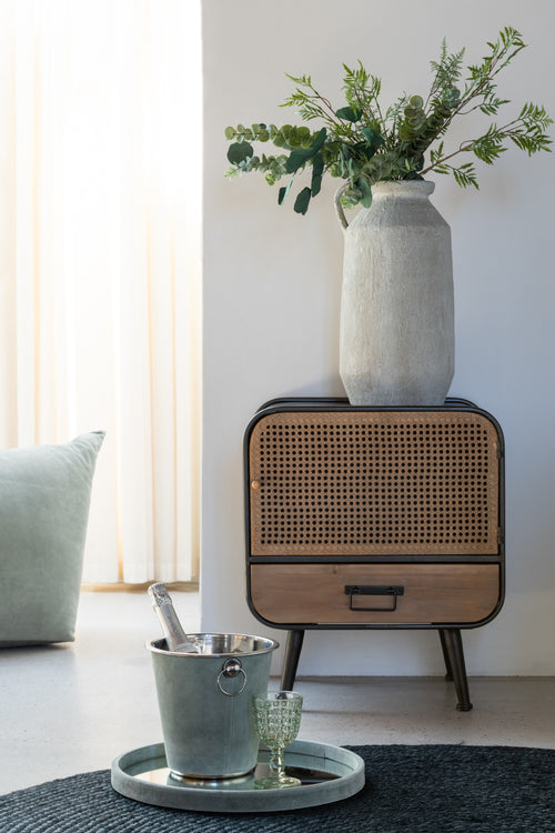 J-Line bijzettafel 1 Lade - metaal/hout - zwart/naturel - vtwonen shop