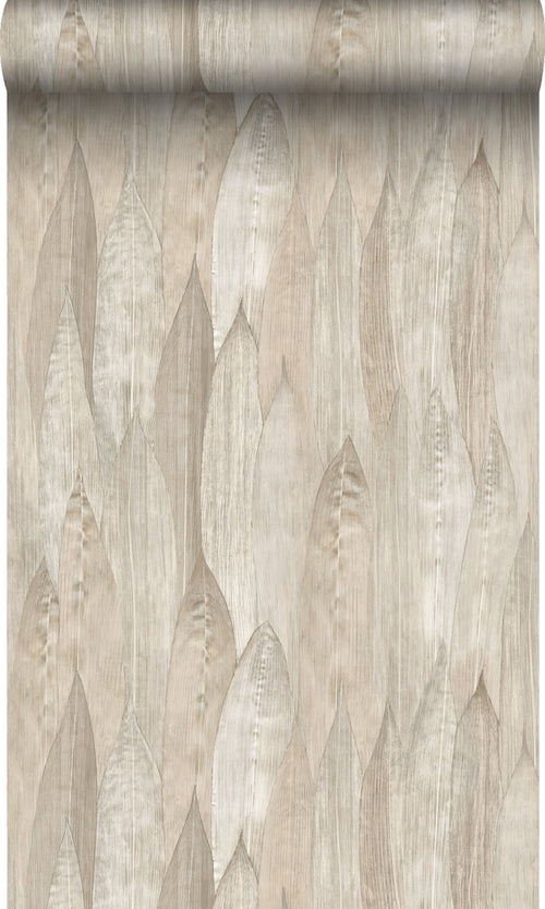 Origin Wallcoverings eco-texture vliesbehang bladeren lichtbeige - 53 cm x 10,05 m - 347371 - vtwonen shop