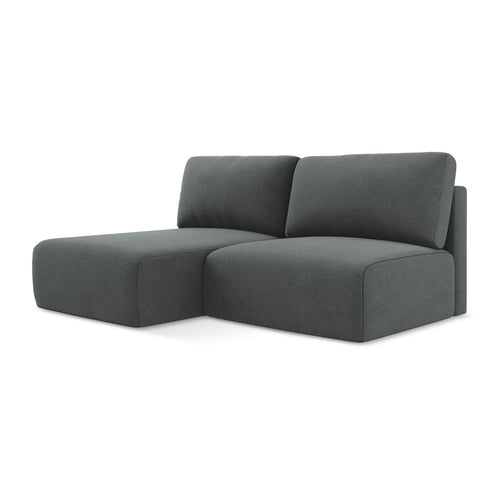LaMiaSofa hoekbank links Ostia - textuurstof - grijs - 210x149x79
