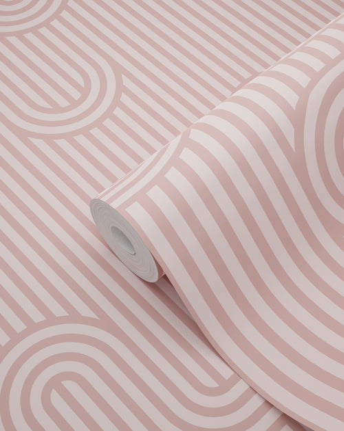 ESTAhome behang grafische lijnen oudroze - 50 x 900 cm - 131025 - vtwonen shop