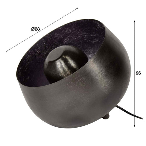 Giga Meubel Tafellamp Basket - Zwart Metaal - 1-Lichts - 28x28x26cm
