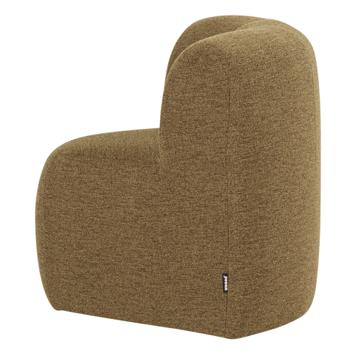 WOOOD eetbank hoek met rugleuning Mojo Base - Bouclé - Geel/Bruin - 83x80x80