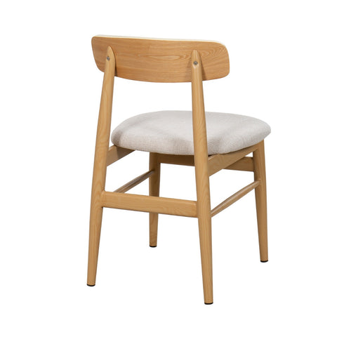 Giga Meubel Eetkamerstoel Liza - Stof/Metaal - Naturel/Beige - Set van 2 - vtwonen shop