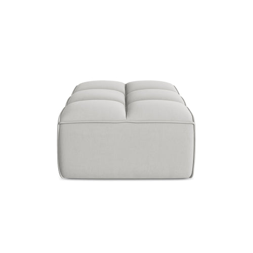 LaMiaSofa Poef Belluno - velours - zilver - 80x93x43