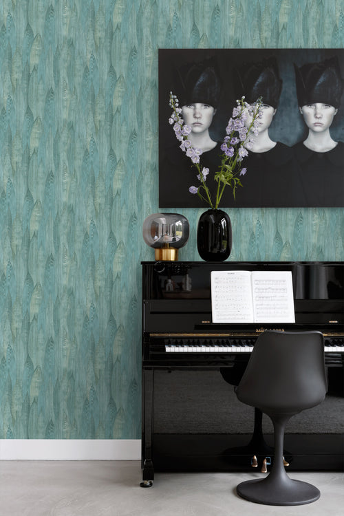 Origin Wallcoverings eco-texture vliesbehang bladeren lagunegroen - 53 cm x 10,05 m - 347369 - vtwonen shop