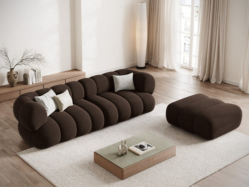 Cosmopolitan Design Bank Koge 4-zits, flueel chocolade - 95x240x70cm