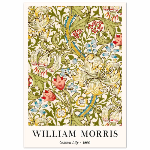 Artfulprints  William Morris - Golden lilly 1890   poster A4 21x29.7 cm - vtwonen shop
