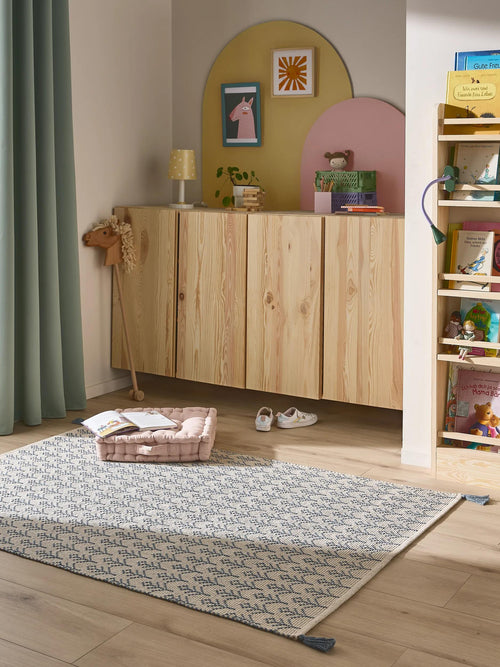 benuta wasbaar kindervloerkleed Elli - blauw - 90x130 cm