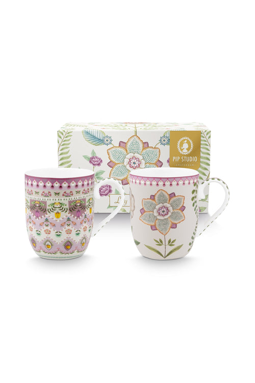 Pip Studio - Mokken Lily & Lotus - Multicolor - 200 ml - Set van 2