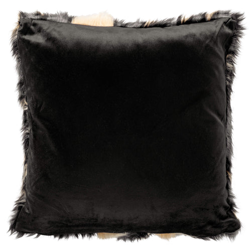 GARY - kussenhoes 45x45 cm - imitatiebont - Dark Slate - zwart, beige