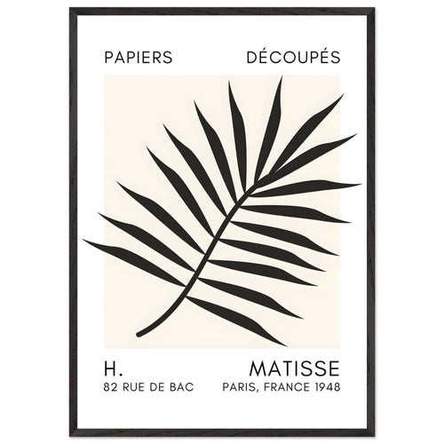Artfulprints Poster met Lijst Matisse – Floral reef black   - 70x100 cm - Zwart
