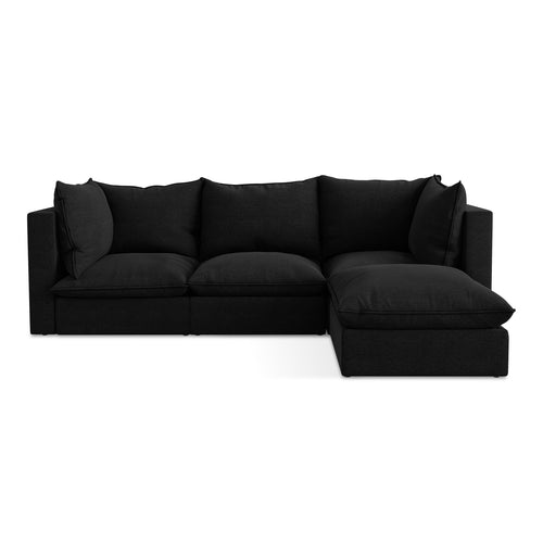 LaMiaSofa hoekbank rechts Ravenna - bouclé - zwart - 255x165x77