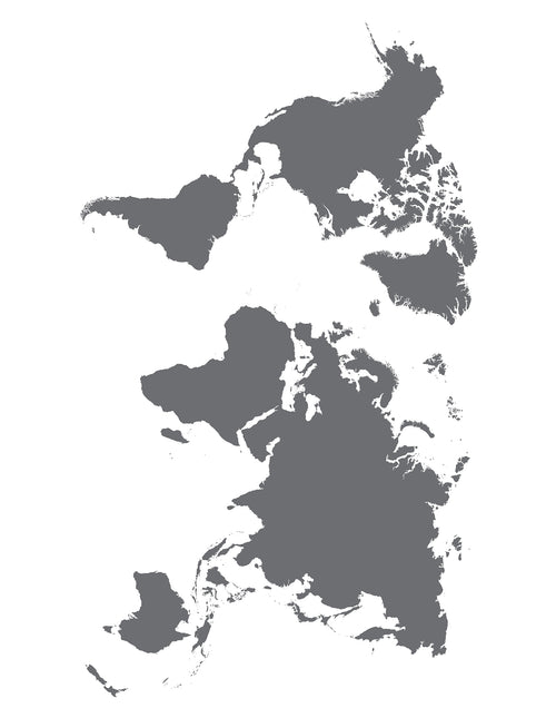 Sanders & Sanders muursticker wereldkaart grijs - 85 x 65 cm - 600272