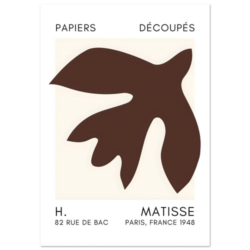 Artfulprints Poster Matisse – Floating forms brown   - 30x40 cm - Bruin